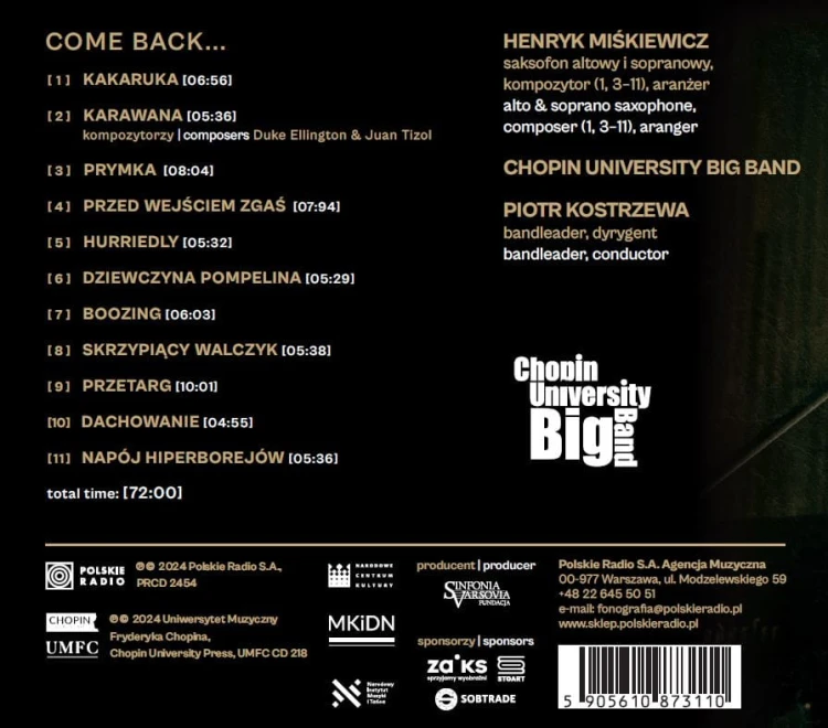 Henryk Miśkiewicz & Chopin University Big Band - Come back - rewers.JPG