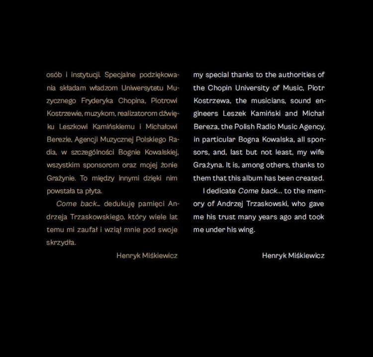 Henryk Miśkiewicz & Chopin University Big Band - Come back - booklet_06.JPG